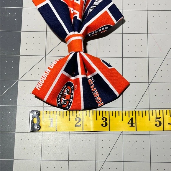 Auburn Tigers Kids Hair Bow - Navy and Orange - Picture 4 of 4